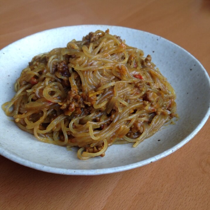 リメイク♪ドライカレーと春雨の炒めもの